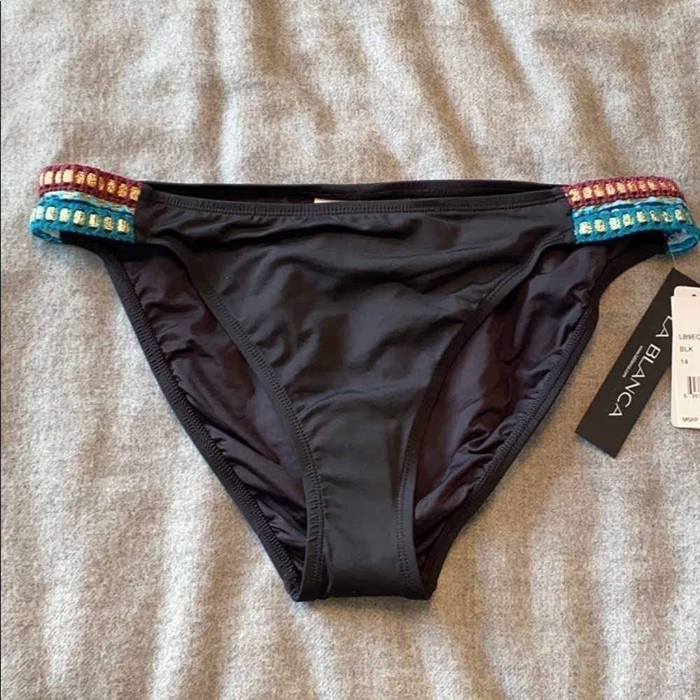 NWT La Blanca Running Stitch hipster bikini bottom